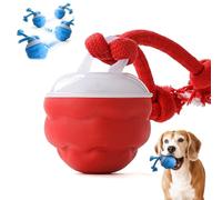 Générique Interactive Dog Toy with 3 Modes & Chew Rope - Self Moving Ball for Bored Dogs, Automatic Rolling Pet Toy with Random Motion & Teeth Cleaning, Rechargeable Indoor Ball for All Breeds (Red)