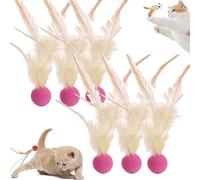 Générique Interactive Feather Ball Toy Set for Cats, Celerypets Interactive Cat Toys for Indoor Cats, Bouncy Tails Cat Toys, Bouncy Balls for Cats, Feather Ball Toy for Cats, for Exercise (F)