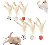 Générique Interactive Feather Ball Toy Set for Cats, Celerypets Interactive Cat Toys for Indoor Cats, Bouncy Tails Cat Toys, Bouncy Balls for Cats, Feather Ball Toy for Cats, for Exercise (A+B+C)