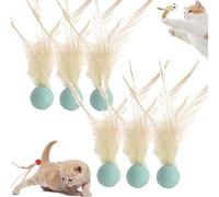 Générique Interactive Feather Ball Toy Set for Cats, Celerypets Interactive Cat Toys for Indoor Cats, Bouncy Tails Cat Toys, Bouncy Balls for Cats, Feather Ball Toy for Cats, for Exercise (E)