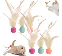 Générique Interactive Feather Ball Toy Set for Cats, Celerypets Interactive Cat Toys for Indoor Cats, Bouncy Tails Cat Toys, Bouncy Balls for Cats, Feather Ball Toy for Cats, for Exercise (D+E+F)