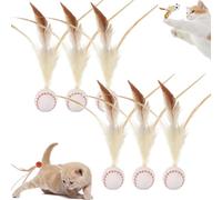 Générique Interactive Feather Ball Toy Set for Cats, Celerypets Interactive Cat Toys for Indoor Cats, Bouncy Tails Cat Toys, Bouncy Balls for Cats, Feather Ball Toy for Cats, for Exercise (C)