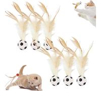 Générique Interactive Feather Ball Toy Set for Cats, Celerypets Interactive Cat Toys for Indoor Cats, Bouncy Tails Cat Toys, Bouncy Balls for Cats, Feather Ball Toy for Cats, for Exercise (A)