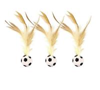 Générique Interactive Feather Ball Toy Set for Cats, Feather Elastic Balls, 2025 New Cat with for Indoor, at with Indoor Cats (D# 3PCS)