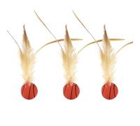 Générique Interactive Feather Ball Toy Set for Cats, Feather Elastic Balls, 2025 New Cat with for Indoor, at with Indoor Cats (C# 3 PCS)