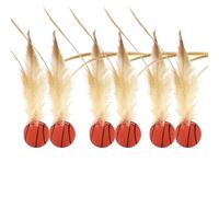 Générique Interactive Feather Ball Toy Set for Cats, Feather Elastic Balls, 2025 New Cat with for Indoor, at with Indoor Cats (2# 6 PCS)
