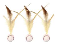 Générique Interactive Feather Ball Toy Set for Cats, Feather Elastic Balls, 2025 New Cat with for Indoor, at with Indoor Cats (B# 3 PCS)