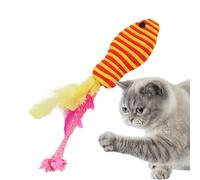 Générique Interactive Fish Toys Cats, Colorful Feather Teaser 7.48in Portable Animals Accessories, Promotes Exercise Engages Playtime, Feather Toy for Exercising Cat