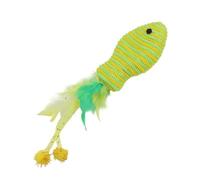 Générique Interactive Fish Toys Cats, Colorful Feather Teaser 7.48in Portable Animals Accessories, Promotes Exercise Engages Playtime, Feather Toy for Exercising Cat