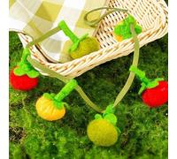 Générique Interactive Fruit-Shaped Catnip Toy String，Cat Teaser Squeaky String with Catnip Bells, Small Persimmon and Cherry Tomato Teeth Cleaning Chew, Interactive Cat Toys for Indoor Cats (1pc)