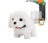 Générique Interactive Plush Robotic Puppy Pet Toy | Walking Barking Nodding Tail-Wagging Robot Dog | Realistic Sensory Development Companion for | Electric Preschool Children's Gift
