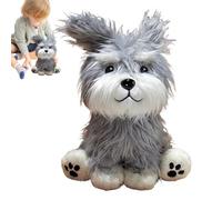 Générique Interactive Plush Schnauzer Dog Toy, Cute Stuffed Animal Sleeping Companion for Kids Teens Adults Boys Girls Men, Soft Cuddly Puppy Doll, Perfect for Home Or Travel, 9.84 in