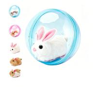 Générique Interactive Plush Toys - Automatic Rolling Ball Hamster, 2026 New Self-Rolling Cat Ballc, Realistic Electric Pet, Fun Indoor Pet for Cats Dogs Chasing (Blue,Rabbit)
