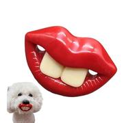 Générique Interactive Puppy Pacifier, Small Dogs, Funny Chew Toy Red Lips Dog Pacifier, Soft Oral Health Care Teething Pet Teether for Cute Puppy, 1.97x1.38 inches