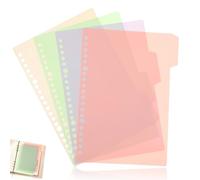 Générique Intercalaires de Classeur Pastel avec Onglets 4 Pièces en Pp pour Organisation et Rangement des Cahiers Spirales à L'école Bureau Format A5