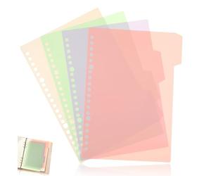 Générique Intercalaires de Classeur Pastel avec Onglets 4 Pièces en Pp pour Organisation et Rangement des Cahiers Spirales à L'école Bureau Format A5
