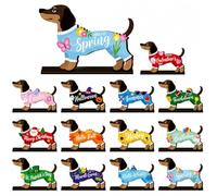 Générique Interchangeable Seasonal Animal Wooden Decor Set (Dachshund)