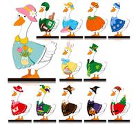 Générique Interchangeable Seasonal Animal Wooden Decor Set (Goose)
