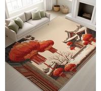Générique Intérieur Tapis 120 x 160 cm De Salon, Beige Rouge Anime Festival Architecture Lanternes Soft Antidérapant Tapis De Sol pour Couloir Chambre, Décoration De Maison Moderne - Nettoyage Facile