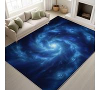 Générique Intérieur Tapis 140 x 200 cm De Salon, Bleu Noir Fantaisie Mystère Espace Tourbillon Soft Antidérapant Tapis De Sol pour Couloir Chambre, Décoration De Maison Moderne - Nettoyage Facile