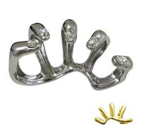 Générique Interlocked Hands Fingers Jewelry (Silver, 11.2 * 7.4 cm/4.4 * 2.9 in)