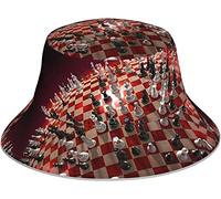 Générique International Chess Reflective Bucket Hat Unisexe - Léger, Respirant, Pliable. Circonférence du Chapeau 25,2 x Bord 2,7 x Hauteur du Chapeau 3,3 Pouces. Noir