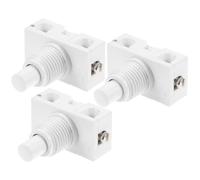 Générique Interrupteur à Bouton-poussoir Haute Performance Compact et Léger Blanc Auto-verrouillant en Abs et Cuivre Lot de 3 Pièces pour Électriques
