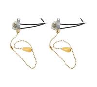 Générique Interrupteur à Tirette pour Lampe de Plafond 2 Pièces 10A Câble de Tirage 30 CM en Fer Doré Rallonge de Chaînette Compatible Ventilateur pour Usage Mural et Plafonnier