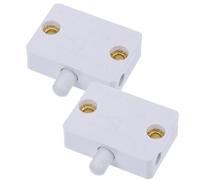 Générique Interrupteur de Porte Mécanique Blanc Bouton Intégré Lot de 2 Pièces Éclairage Automatique pour Placard et Armoire Activation par Ouverture de Porte Installation Facile