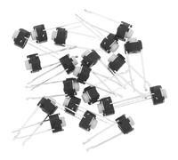 Générique Interrupteur Momentané à Bouton-poussoir Tactile Rond Blanc, 20 Pièces, Installation Facile, Activation Légère pour Montage en Surface 2 Connecteurs, pour Électronique DIY