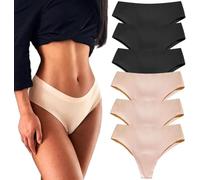Générique Invisible Camel Toe Thong No Show High Waisted Camel Toe Concealer Underwear Women's Seamless Panty Pack (G,M)
