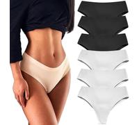 Générique Invisible Camel Toe Thong No Show High Waisted Camel Toe Concealer Underwear Women's Seamless Panty Pack (E,M)