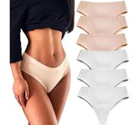 Générique Invisible Camel Toe Thong No Show High Waisted Camel Toe Concealer Underwear Women's Seamless Panty Pack (F,L)