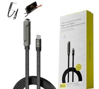 Générique Invisible Holder Charger Cable with Stand, 240W Super Fast Charging, 2-in-1 Multi Nylon Braided Charging Cable with Type C and Folding Phone Holder 5ft for Smartphones, Tablets, Laptops