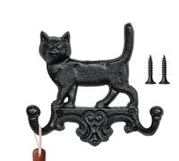 Générique Iron Cat and Dog Hooks - 6.3x6.1 Inches Wall Hooks | Cat Hook Creative Animal Hoôks | Exquisite Cats Hook Key Holder for Gardening Tools, Keys, Kitchen, Patio Organization