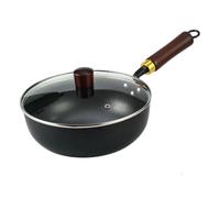 Générique Iron Pan - Hand Forged 950g 40cm | Uncoated Thick Iron Pot Hand-Forged Uncoated Pot Non-stick for Induction Hob | Carbon Steel Stir Fry Skillet Deep Chinese Frying Pan Round Bottom
