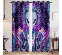 Générique Isolation UV Decoration Chambre Énergie Intelligente Tenture Opaque Violet Blanc Alien Couleurs vibrantes Science-Fiction 140 x 245cm pour Le Salon, la Chambre et Le Bureau
