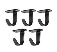 Générique J Hooks, Hook Bracket, Rust Resistant Heavy Duty Thicken 5 Pieces Strong Organizer, Hanger Pegs for Bathroom, Hat, Clothes, Kitchen, Closet, Purse, Bag, Coat, Cabinet, Color Black