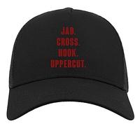 Générique Jab Cross Hook Uppercut Boxing Casquette de Camionneur en Coton Demi-Maille Noir