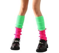 Générique Jambières Femme Néon et Colorées en Laine Tricotée - Accessoire Style Années 80-90 pour Fête, Halloween et Tenue Décontractée(Light Green, One Size)