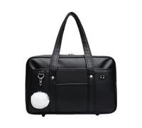 Générique Japanese Style Shoulder Bag for Women,PU Tote with Inner Pockets,Adjustable Strap Daily Carry Purse for Outings (black)