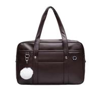 Générique Japanese Style Shoulder Bag for Women,PU Tote with Inner Pockets,Adjustable Strap Daily Carry Purse for Outings (brown)