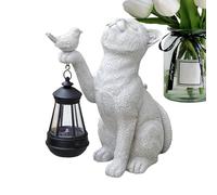Générique Jardin Art Chat Mignon - Statue de Décoration de Pelouse, Figurines de Jardin à Lumière Solaire Extérieure