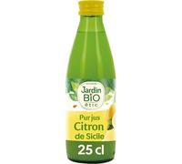 Générique JARDIN BIO ETIC Pur Jus de Citron Bio Pressé à Froid - Bouteille en Verre 25cl - Boost Nutritionnel, Saveur Intense - Idéal pour Cuisine & Boissons Saines - Le Lot De 4