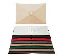 Générique Jardin Exterieur Auvent De Remplacement Pour Parasol En Polyester Carré 2x2m 3x3.0m Rectangle Toile De Rechange 4/6/8 Baleines(Beige,1.9mx1.25m)