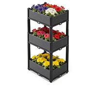 Générique Jardin SuréLevé Empilable, Bac à Plantes Modulaire avec D’éVacuation pour Balcon Et Terrasse ExtéRieur LéGumes Et Fruits