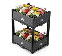 Générique Jardin SuréLevé Empilable, Bac à Plantes Modulaire avec D’éVacuation pour Balcon Et Terrasse ExtéRieur LéGumes Et Fruits