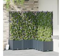 Générique Jardinier avec Treillis 5 pcs Gris Clair 120x120x143 cm,Pots & Cache-Pots,15.53KG-42002889