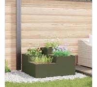 Générique Jardinière 80x80x48 cm Vert Olive Acier,Pots & Cache-Pots,13.8KG-865844