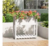 Générique Jardinière avec étagère Blanc 82,5x34,5x81cm Bois Massif de pin,Pots & Cache-Pots,12.13KG-823760
